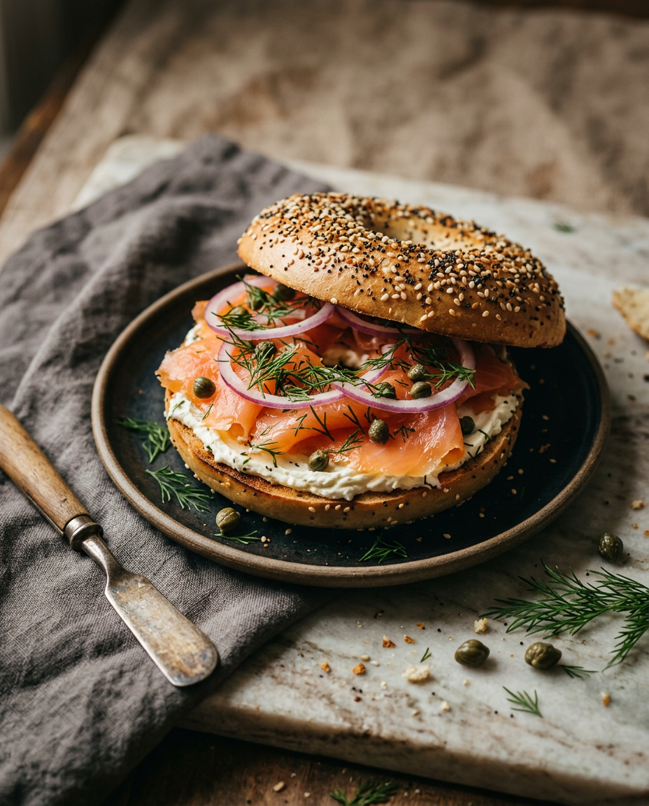 Smoked Salmon & Cream Cheese Bagel